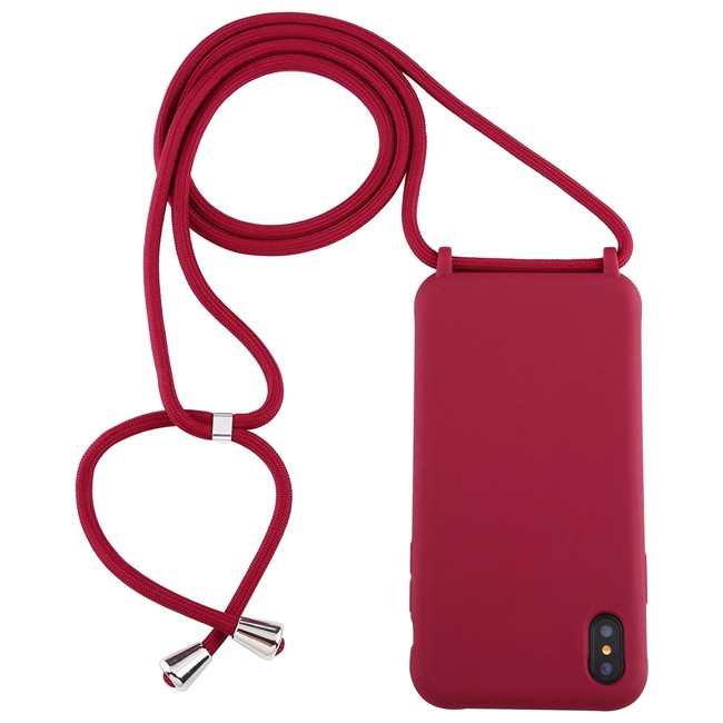 Coque en silicone avec cordon pour iPhone X/XS (Rouge) à €14.95