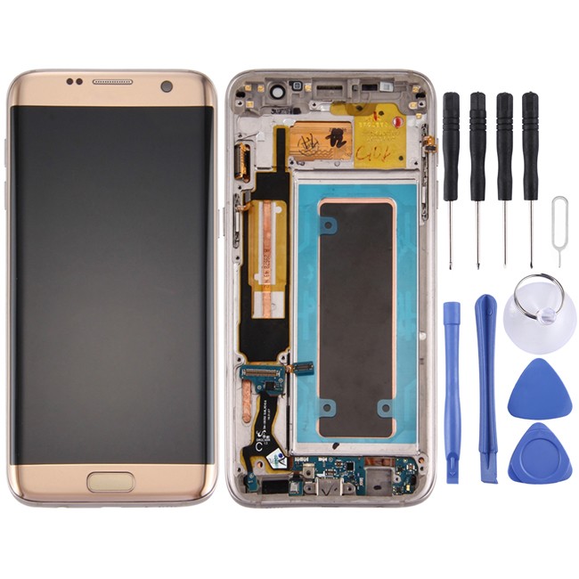 Original LCD Screen with Frame for Samsung Galaxy S7 Edge SM-G935A (Gold) at 169,90 €