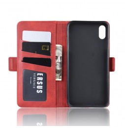 Coque en cuir avec fentes pour cartes pour iPhone XS Max (Rouge) à €15.95