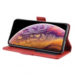 Leder Hülle mit Kartenfächern für iPhone XS Max (Rot) für €15.95