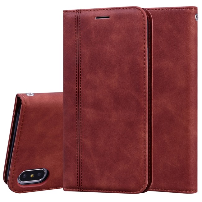Magnetic Leather Case with Slots for iPhone XS Max (Brown) at €14.95