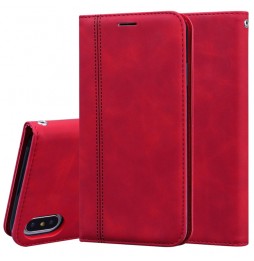 Leder Hülle mit Kartenfächern für iPhone XS Max (Rot) für €14.95