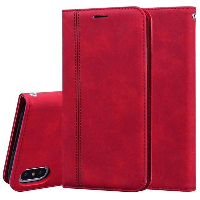 Magnetic Leather Case with Slots for iPhone XS Max (Red) at €14.95