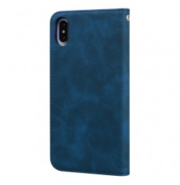 Leder Hülle mit Kartenfächern für iPhone XS Max (Blau) für €14.95