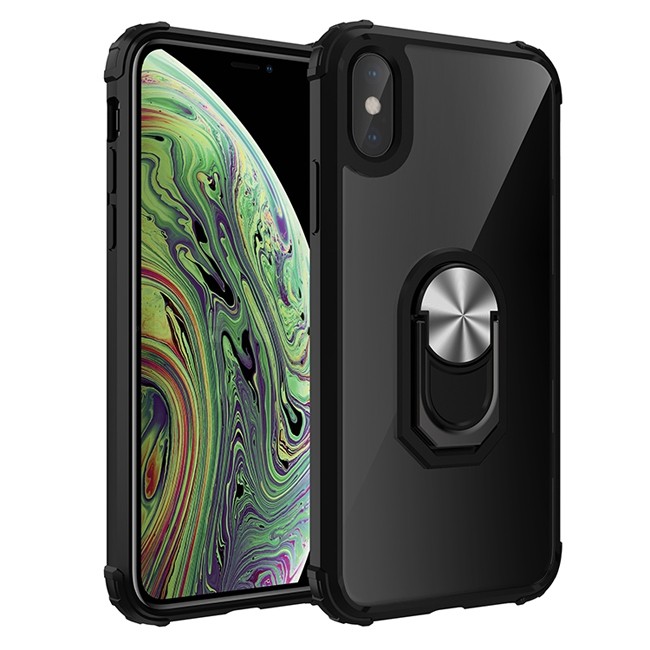 Magnetic Ring Shockproof Case for iPhone XS Max (Silver Black) at €13.95