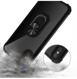 Magnetische ring schokbestendig hoesje voor iPhone XS Max (Zilver Zwart) voor €13.95