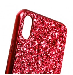 Glitter hoesje voor iPhone XS Max (Rood) voor €14.95