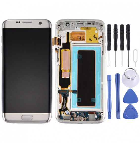 Original LCD Screen with Frame for Samsung Galaxy S7 Edge SM-G935F (Silver)