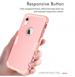 Schokbestendig metaal + siliconen hybride hoesje voor iPhone XR (Roze gold) voor €15.95