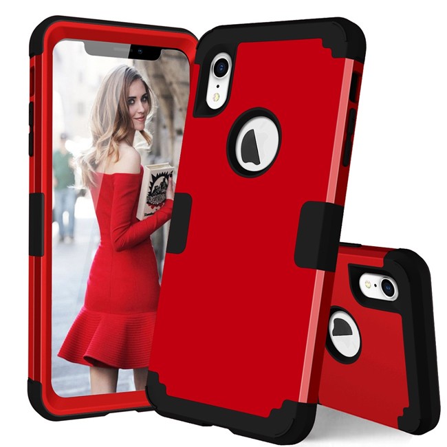 Shockproof Metal + Silicone Hybrid Case for iPhone XR (Red) at €15.95
