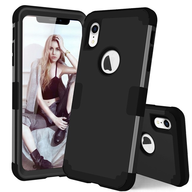 Shockproof Metal + Silicone Hybrid Case for iPhone XR (Black) at €15.95