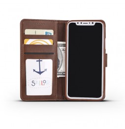 Leather Case with Card Slots for iPhone XR LC.IMEEKE (Brown) at €15.95
