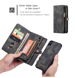 Leder Abnehmbare Geldbörse Hülle für iPhone XR CaseMe (Schwarz) für €28.95