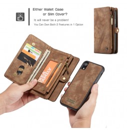 Leren Afneembare portemonnee hoesje voor iPhone XR CaseMe (Bruin) voor €28.95
