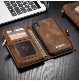 Coque portefeuille détachable en cuir pour iPhone XR CaseMe (Marron) à €28.95