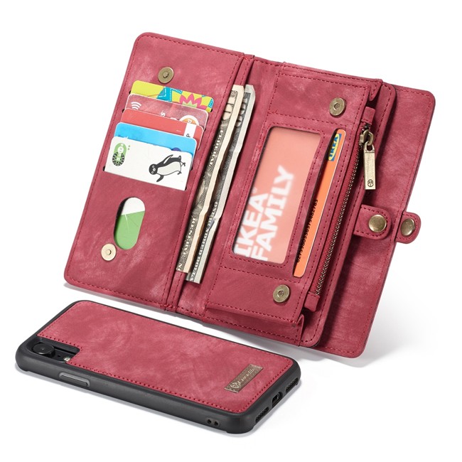 Leren Afneembare portemonnee hoesje voor iPhone XR CaseMe (Rood) voor €28.95