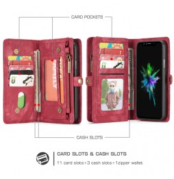 Coque portefeuille détachable en cuir pour iPhone XR CaseMe (Rouge) à €28.95