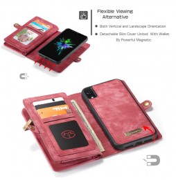 Leder Abnehmbare Geldbörse Hülle für iPhone XR CaseMe (Rot) für €28.95