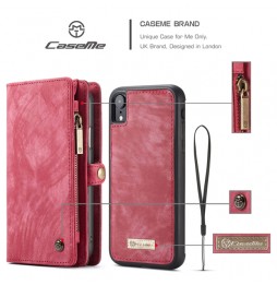 Coque portefeuille détachable en cuir pour iPhone XR CaseMe (Rouge) à €28.95