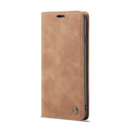 Magnetic Leather Case with Card Slots for iPhone XR CaseMe (Brown) at €15.95