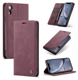 Magnetic Leather Case with Card Slots for iPhone XR CaseMe (Wine Red) at €15.95