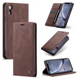 Magnetic Leather Case with Card Slots for iPhone XR CaseMe (Coffee) at €15.95