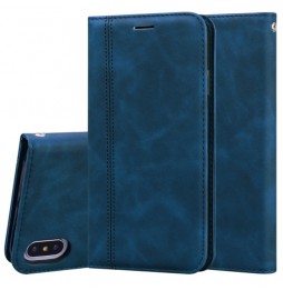 Leder Hülle mit Kartenfächern für iPhone XS Max (Blau) für €14.95