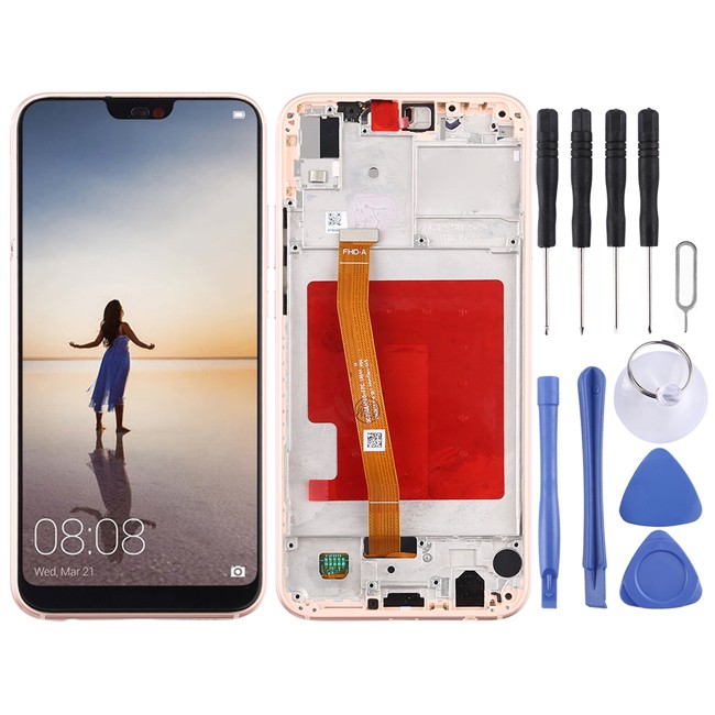 LCD Screen with Frame for Huawei P20 Lite (Pink) at 44,50 €