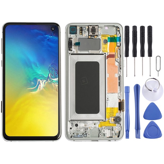Original LCD Screen with Frame for Samsung Galaxy S10e SM-G970 (White) at 164,90 €