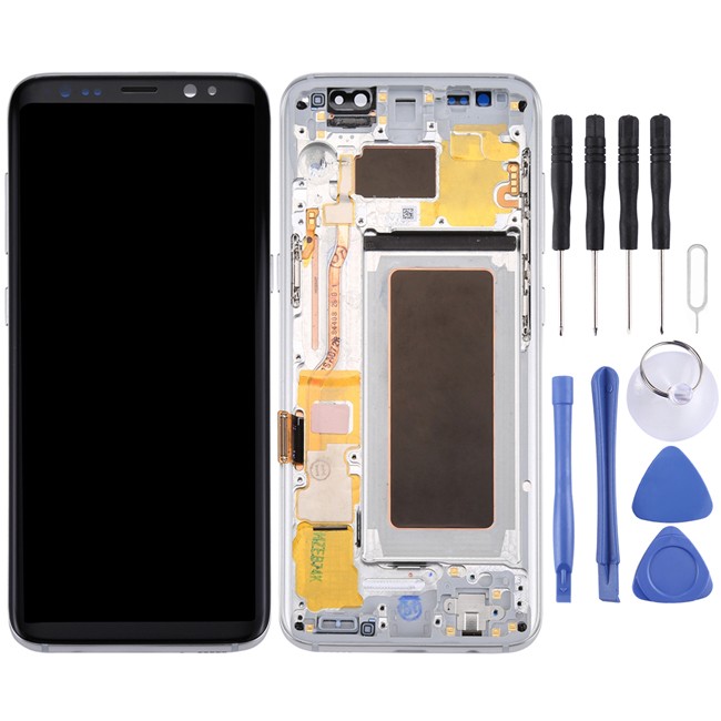 Original LCD Screen with Frame for Samsung Galaxy S8 SM-G950 (Silver) at 166,80 €