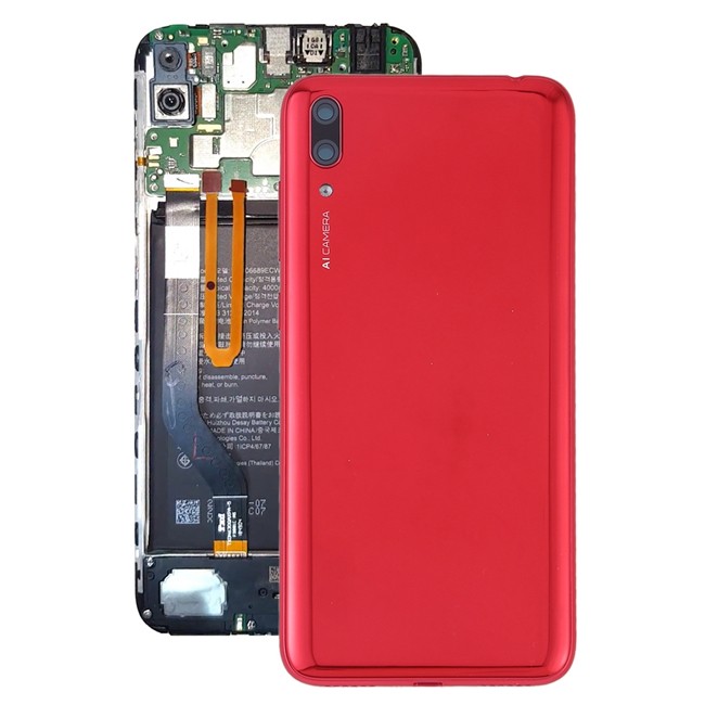 Original Rückseite Akkudeckel mit Linse und Ein/Aus Power & Volume Tasten für Huawei Y7 Pro (2019) (Rot)(Mit Logo) für 19,02 €