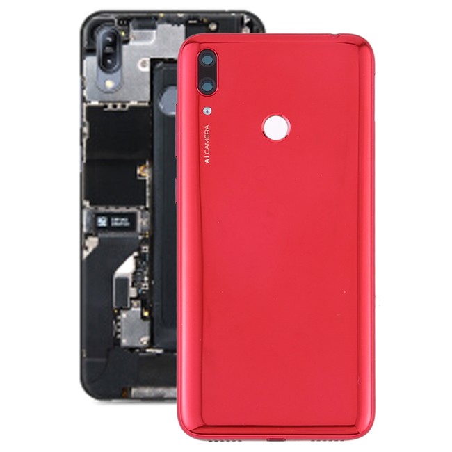 Rückseite Akkudeckel mit Linse und Tasten für Huawei Y7 Prime 2019 (Rot)(Mit Logo) für €18.90