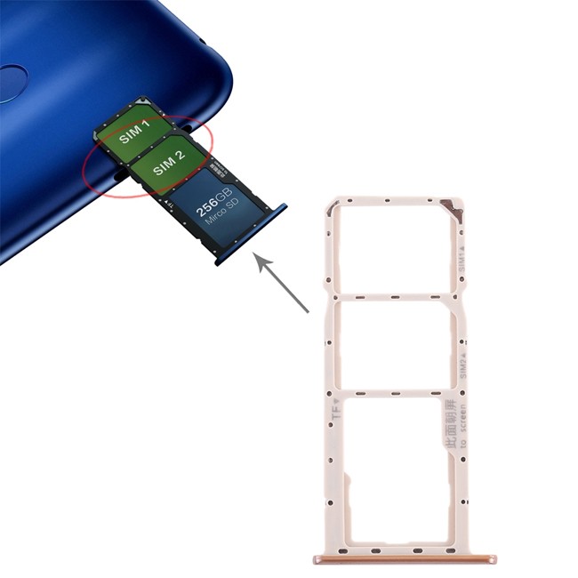 Tiroir carte SIM + Micro SD pour Huawei Honor 8C (Or) à 5,20 €