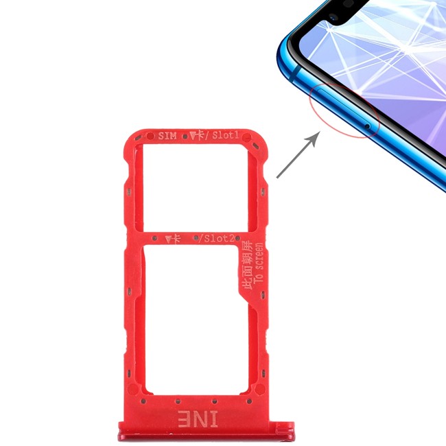 SIM Card Tray for Huawei P smart + (Red) at 5,20 €