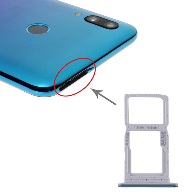 Tiroir carte SIM + Micro SD pour Huawei P smart Pro 2019 (Bleu) à 4,96 €