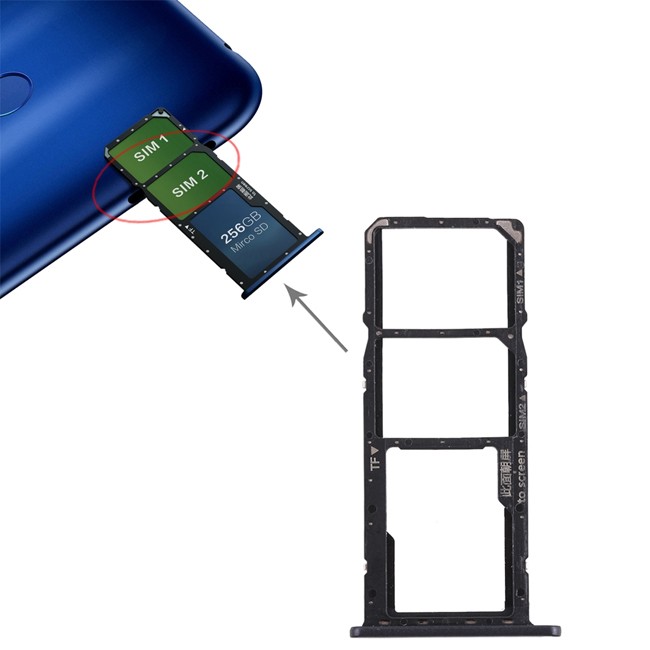 SIM + Micro SD kaart houder voor Huawei Honor 8C (Zwart) voor 5,20 €