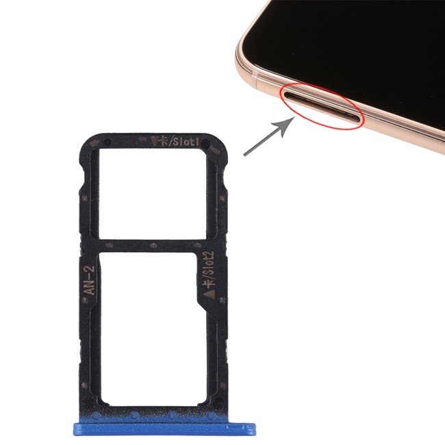 SIM + Micro SD Card Tray for Huawei P20 Lite (Blue) at 5,20 €