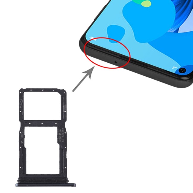 SIM + Micro SD kaart houder voor Huawei P20 Lite (2019) (Zwart) voor 5,24 €