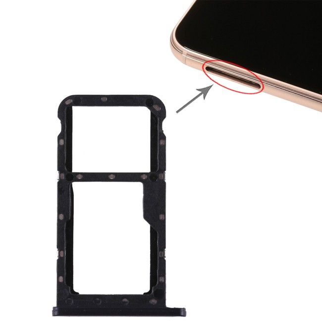 Tiroir carte SIM + Micro SD pour Huawei P20 Lite (Noir) à 5,20 €