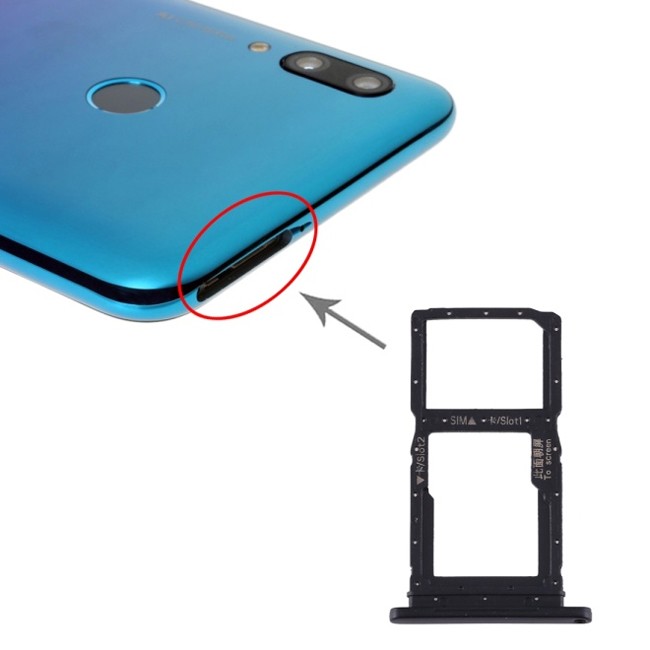 Tiroir carte SIM + Micro SD pour Huawei P smart Pro 2019 (Noir) à 4,96 €