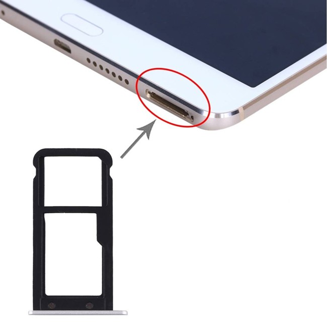 SIM + Micro SD kaart houder voor Huawei MediaPad M3 8.4 (4G-Version) (Zilver) voor 6,44 €