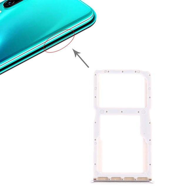 SIM + Micro SD Card Tray for Huawei P30 Lite (White) at 5,20 €