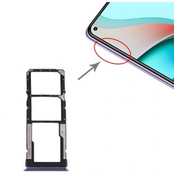 SIM + Micro SD kaart houder voor Xiaomi Redmi Note 9 5G / Redmi Note 9T M2007J22G M2007J22C (paars) voor 14,26 €