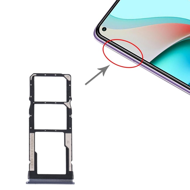 SIM + Micro SD Karten Halter für Xiaomi Redmi Note 9 5G / Redmi Note 9T M2007J22G M2007J22C (Schwarz) für 14,26 €