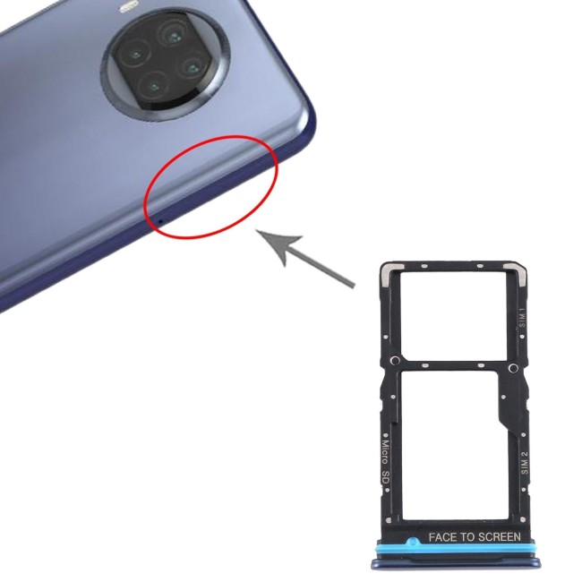 SIM + Micro SD Card Tray for Xiaomi Mi 10T Lite 5G (Grey) at 8,50 €