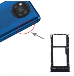 SIM + Micro SD Karten Halter für Xiaomi Poco X3 / Poco X3 NFC (schwarz) für 8,50 €