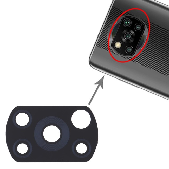 10pcs Vitre caméra arrière pour Xiaomi Poco X3 NFC / Poco X3 M2007J20CG M2007J20CT à 9,02 €