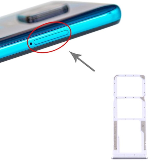 SIM + Micro SD Card Tray for Xiaomi Redmi Note 9S(Silver) at 8,50 €