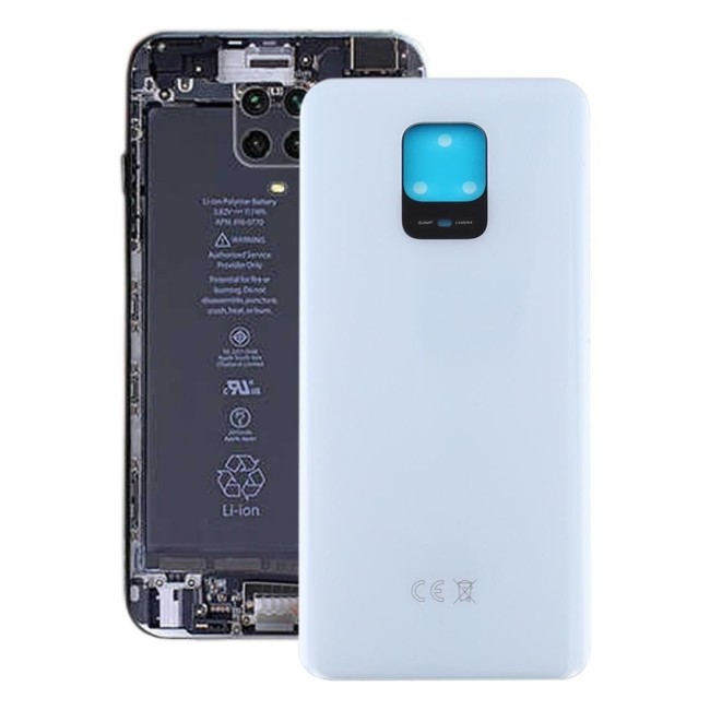 Original Rückseite Akkudeckel für Xiaomi Redmi Note 9S / Redmi Note 9 Pro (Indien) / Redmi Note 9 Pro Max (Weiß)(Mit Logo) fü...