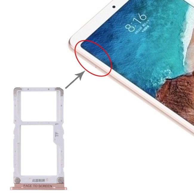 SIM + Micro SD kaart houder voor Xiaomi Mi Pad 4 (goud) voor 8,50 €